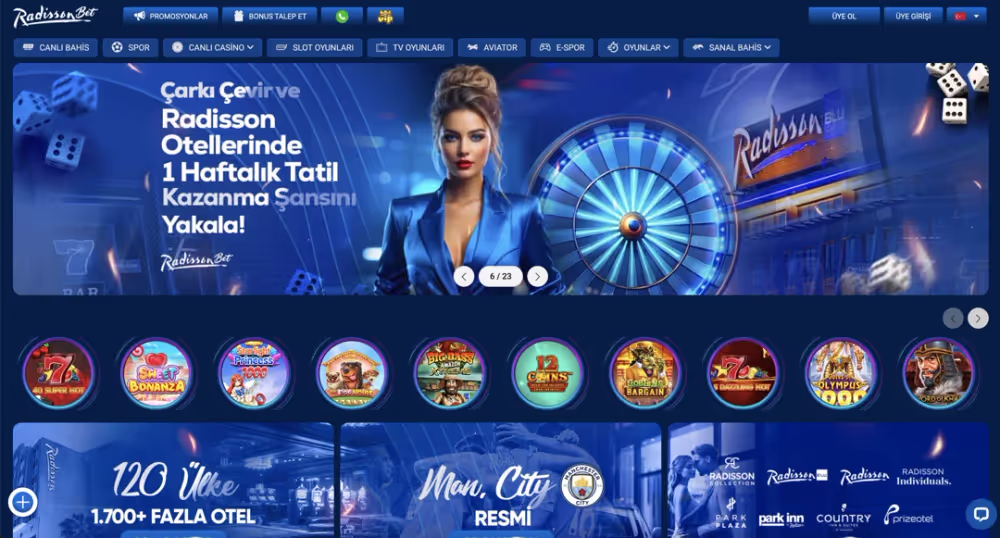 Radissonbet platformu ana görsel